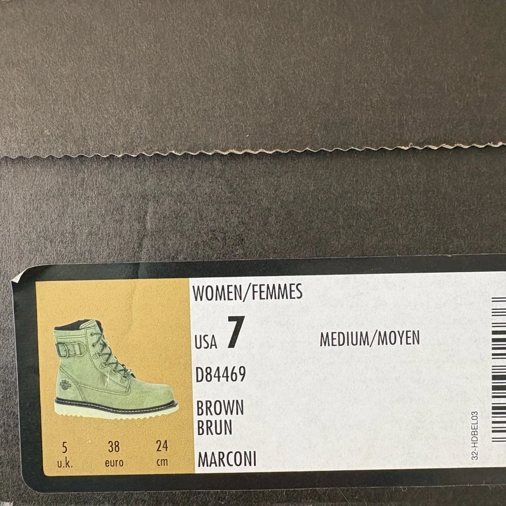 Harley-Davidson Beige Leather Ankle Boots Marconi New in box never worn. - Picture 7 of 7